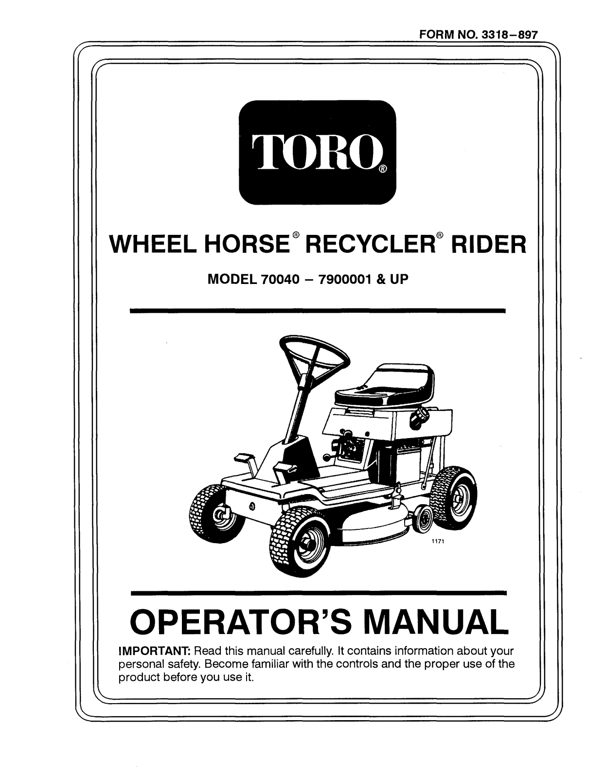 Toro 70040 Operator's Manual