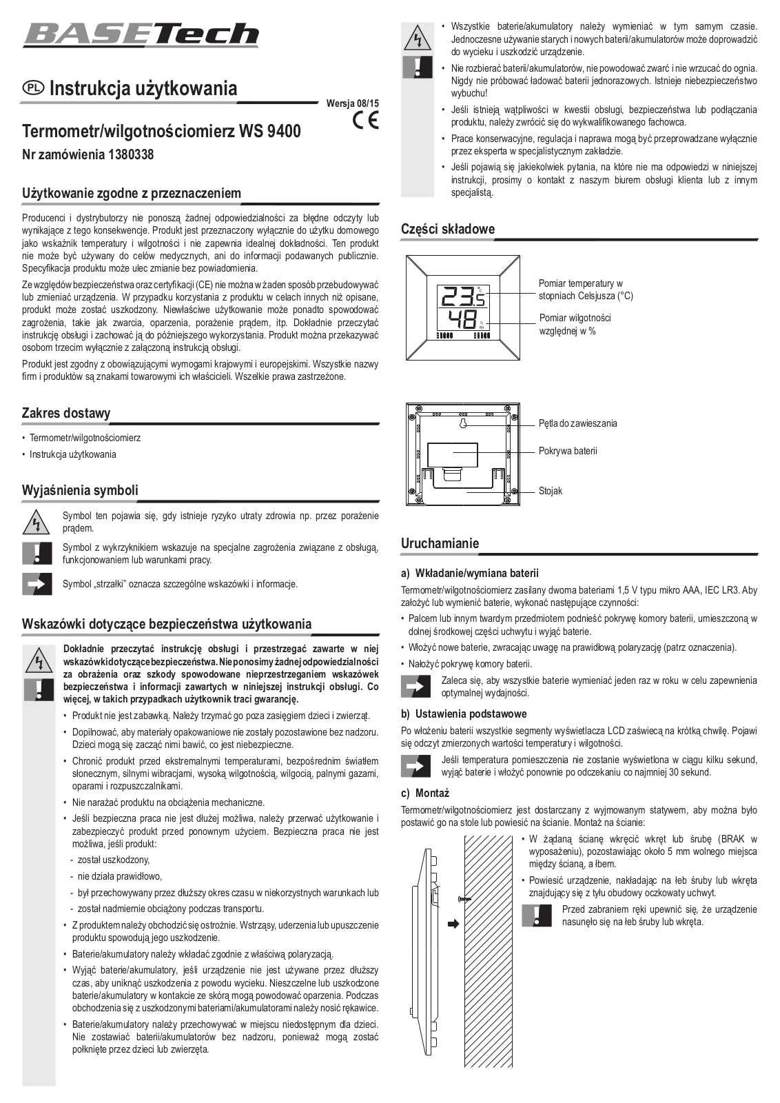 Basetech 13 80 338 User guide