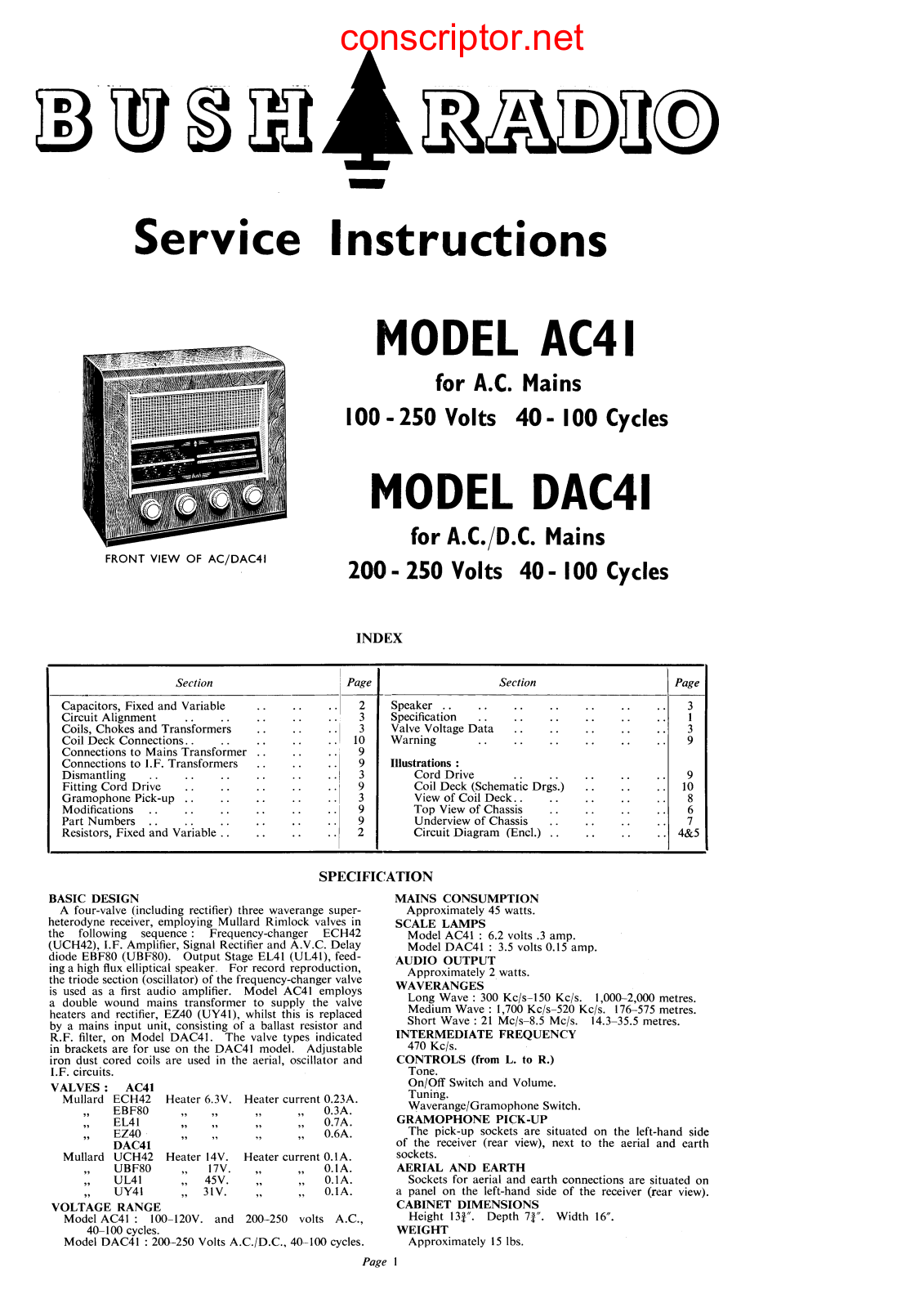 Buch DAC  43, DUG 43, RG 43 Service manual