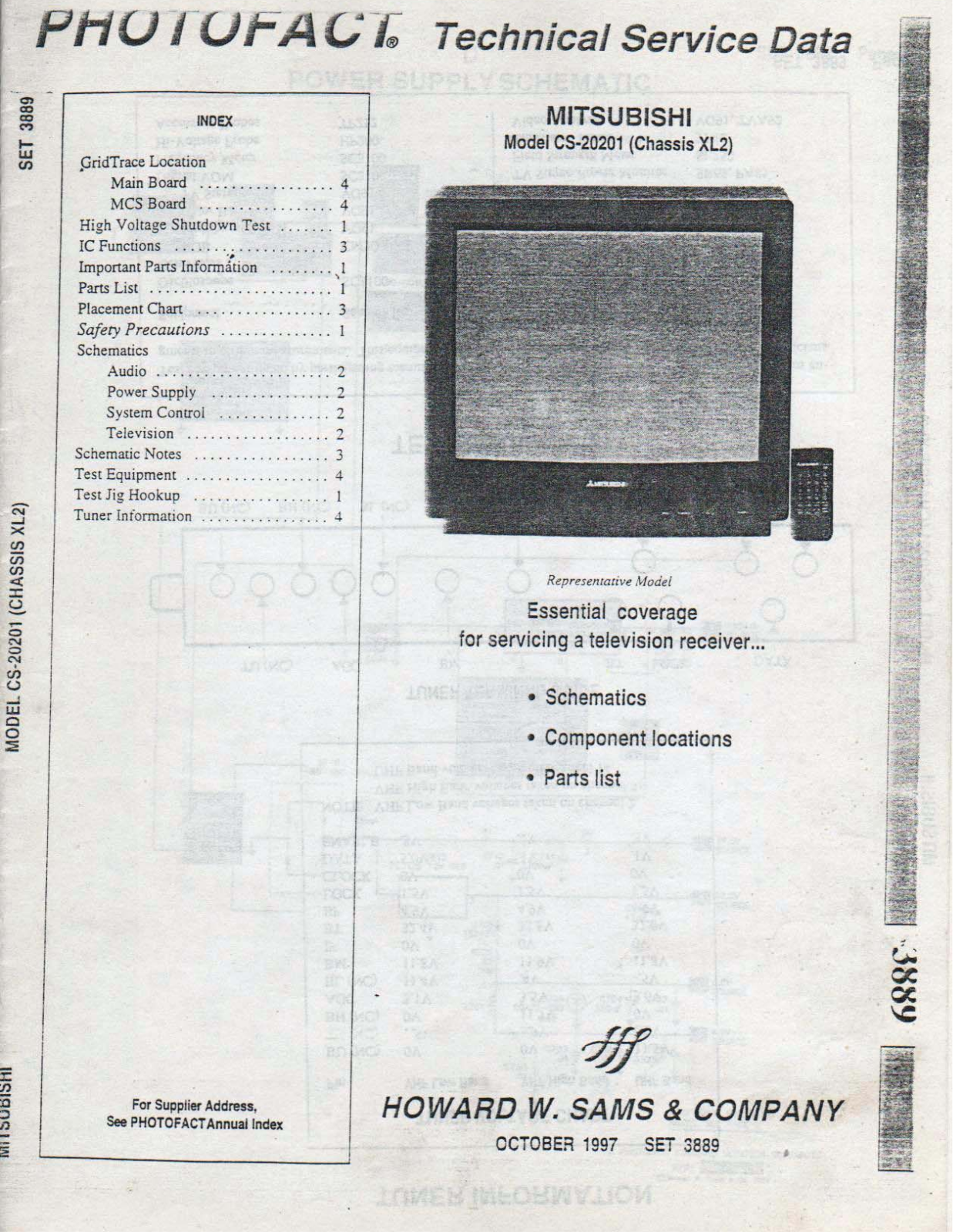 Mitsubishi CS-20201  XL2 Schematic