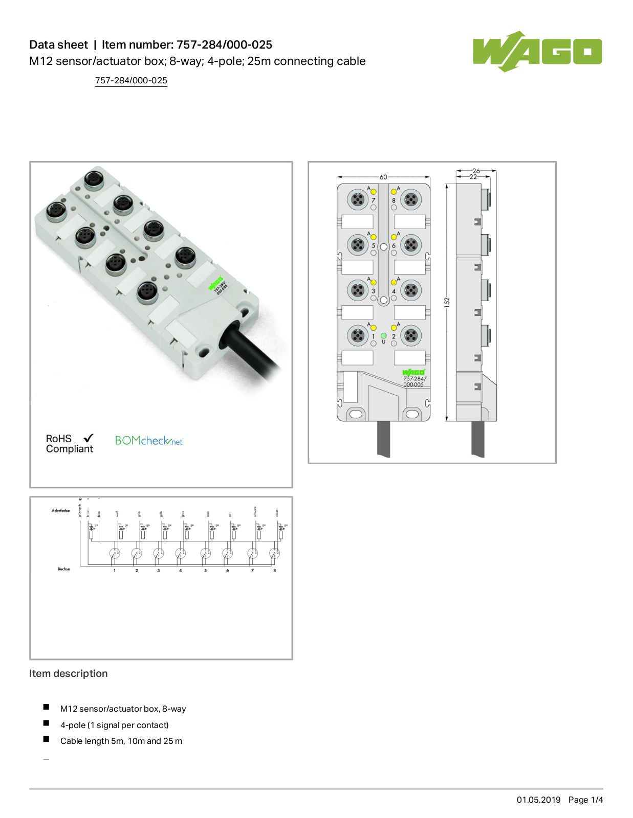 Wago 757-284/000-025 Data Sheet