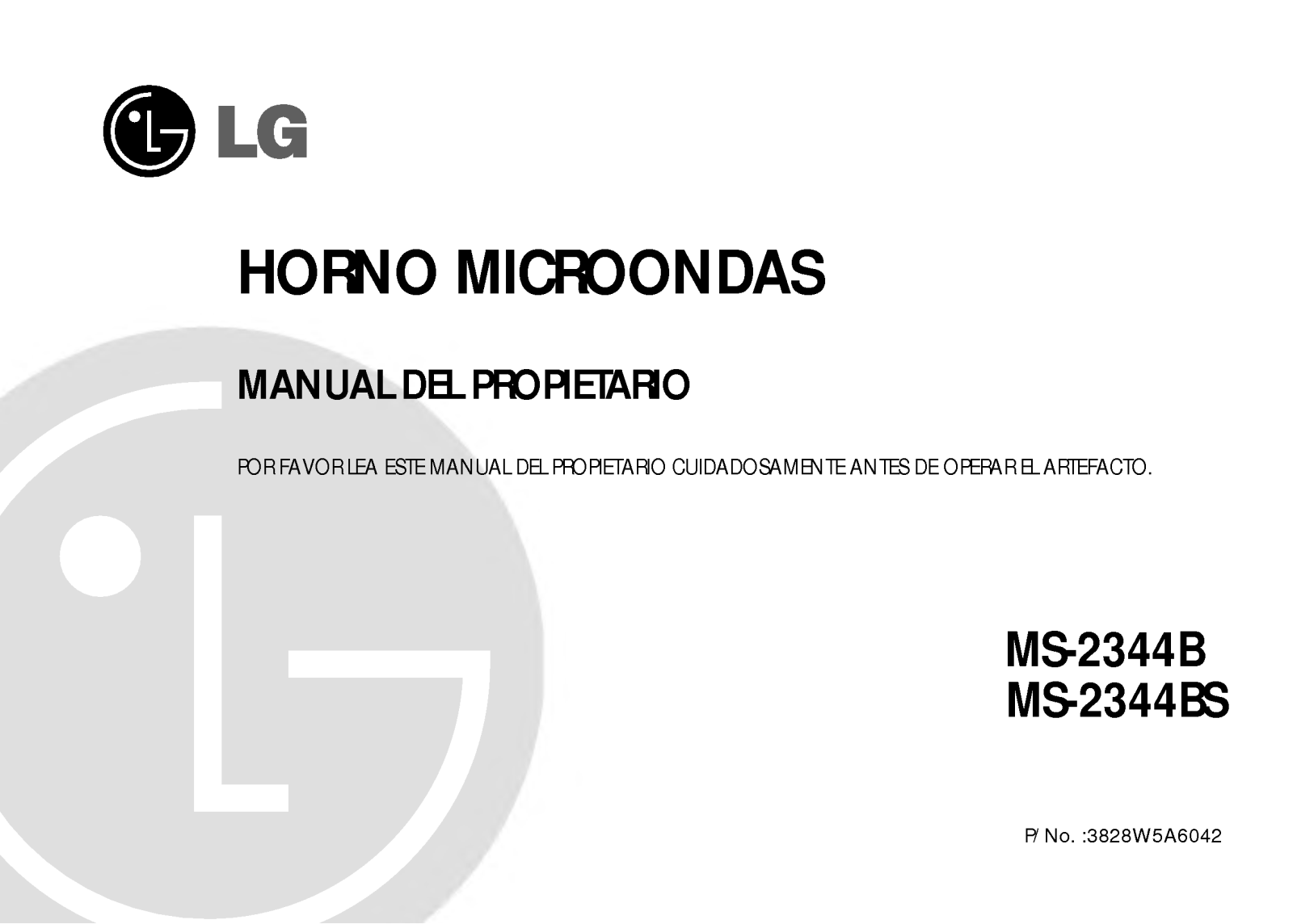 Lg MS-2344B, MS-2344BS User Manual