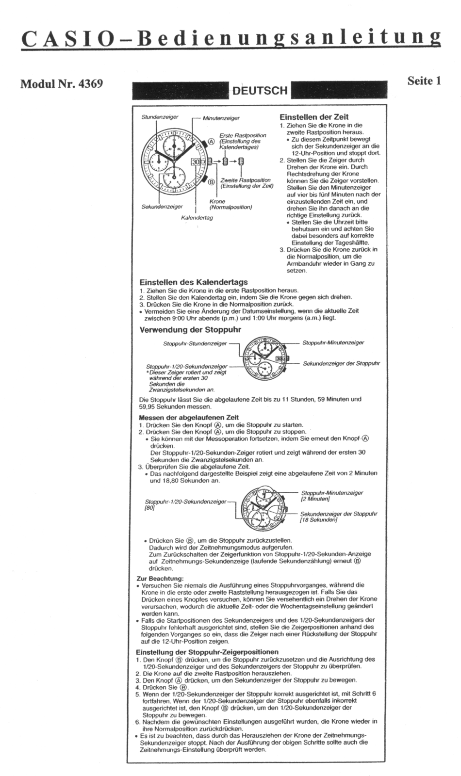 CASIO 4369 User Manual