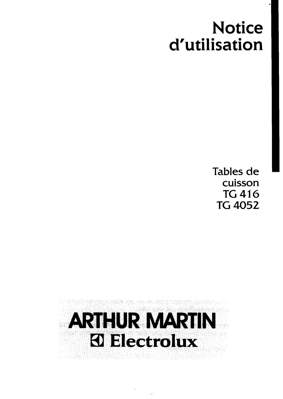 Arthur martin TG4052, TG416 User Manual