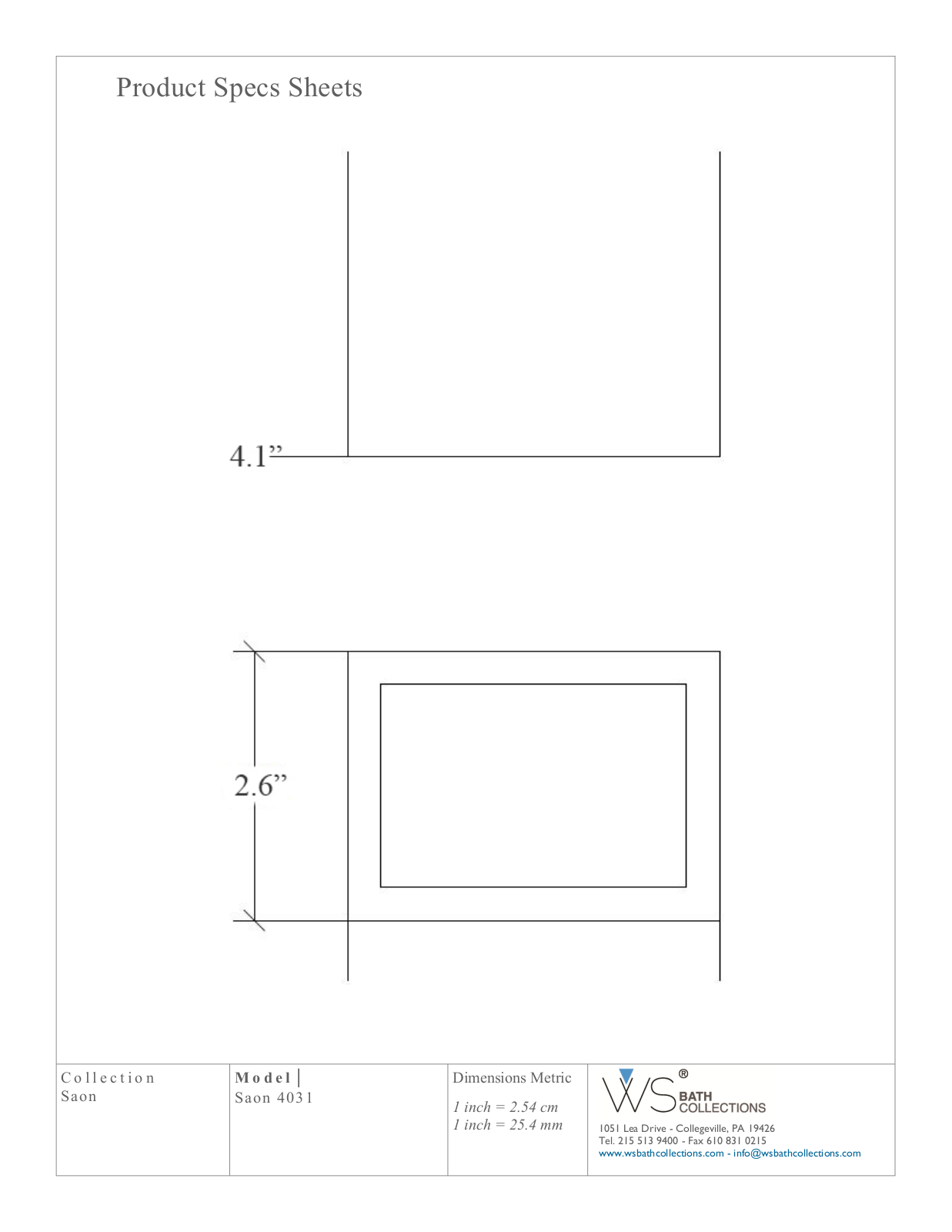 WS Bath Collections WSO1096 Specifications - ManualMachine.com