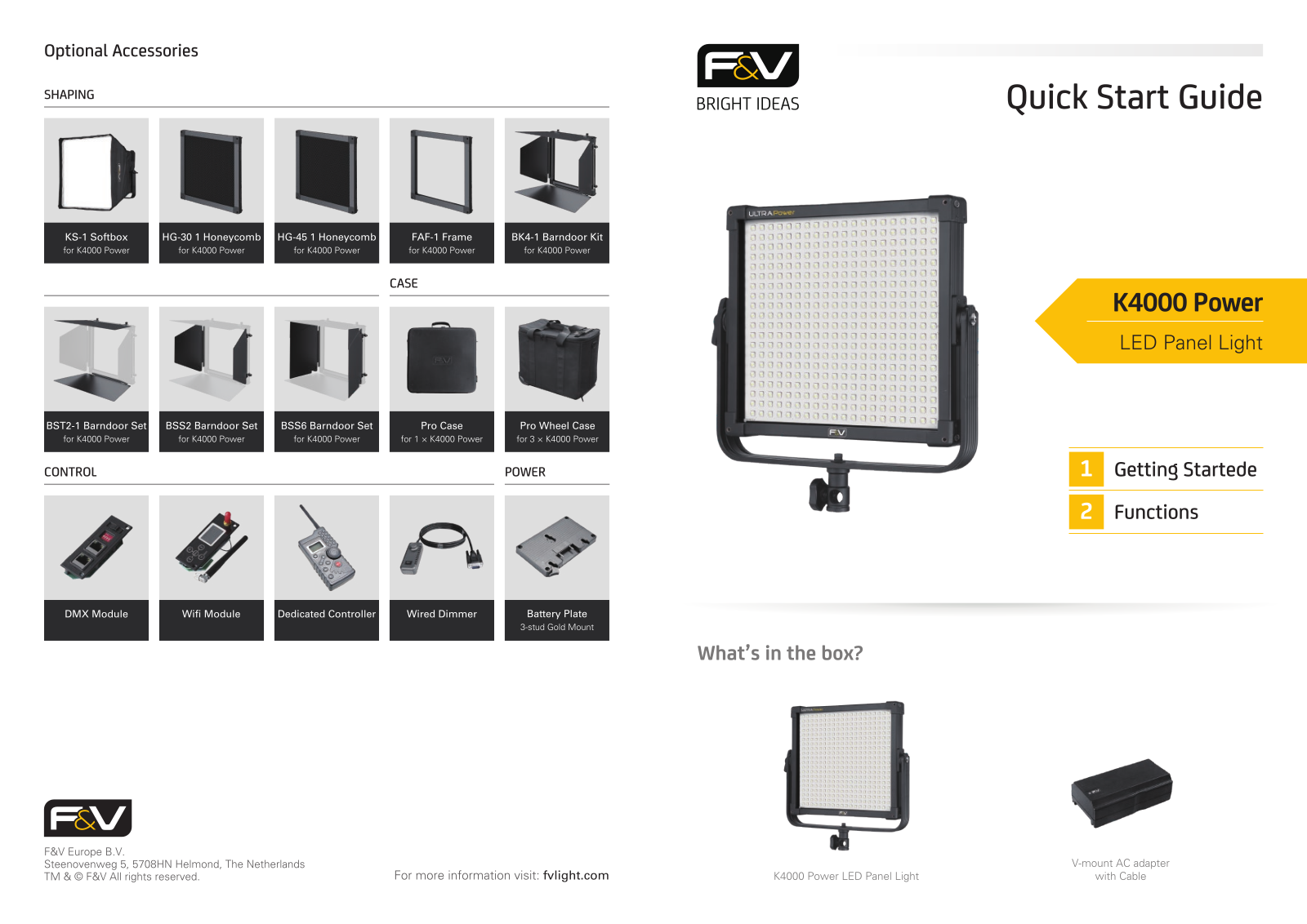 F&V K4000 power Quick Start Guide - ManualMachine.com