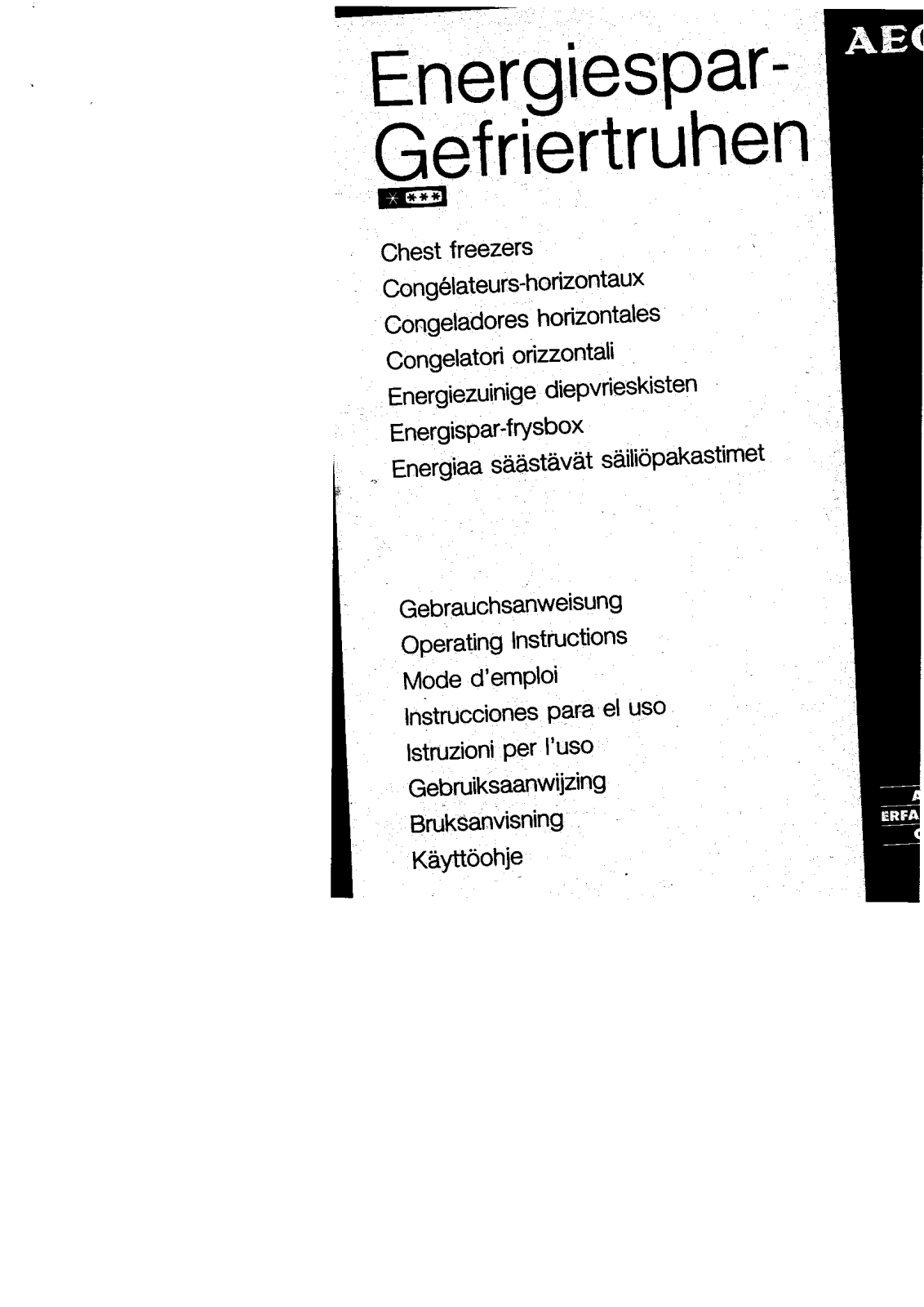 Aeg chest freezers User Manual