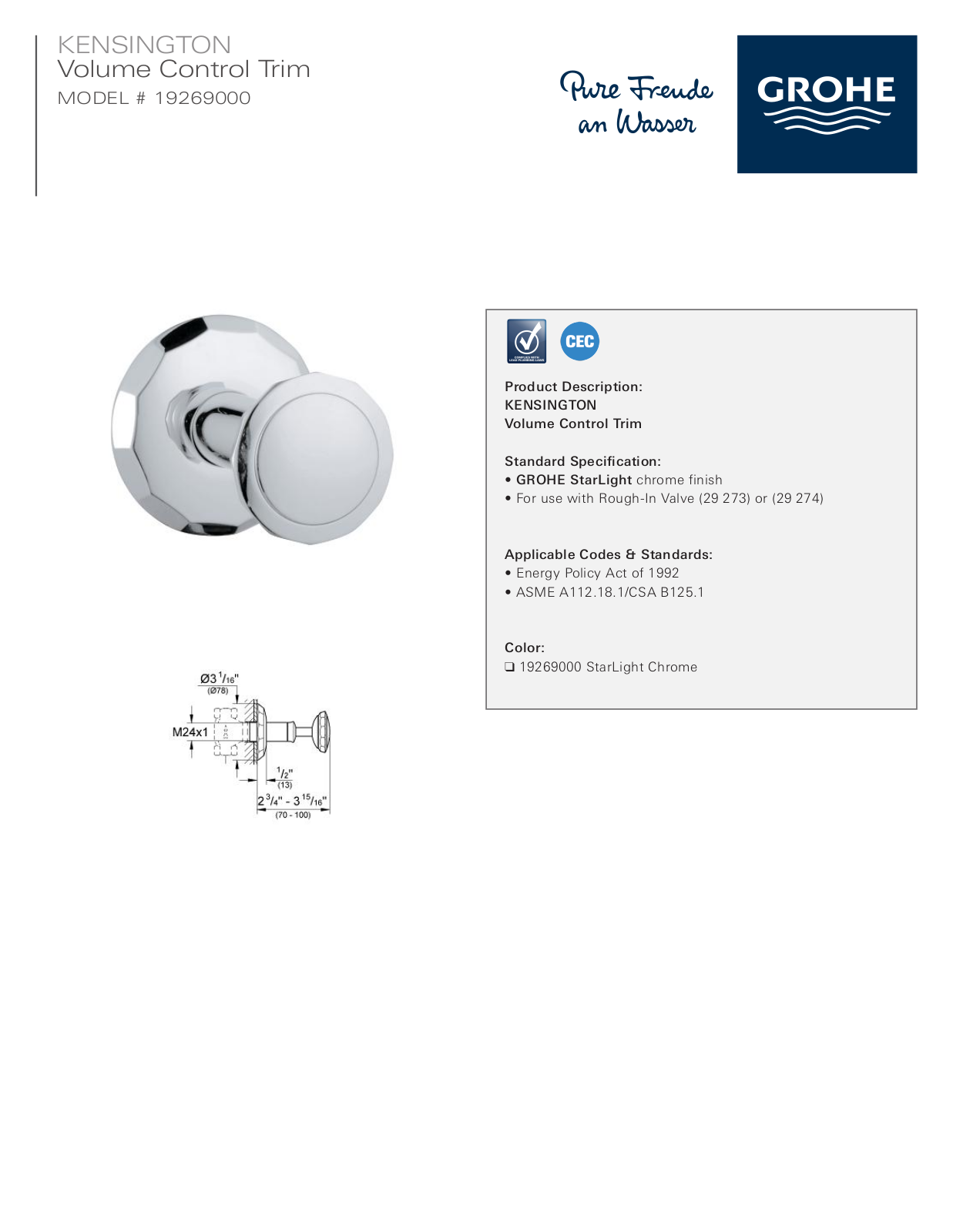GROHE GRH3173 Specifications - ManualMachine.com