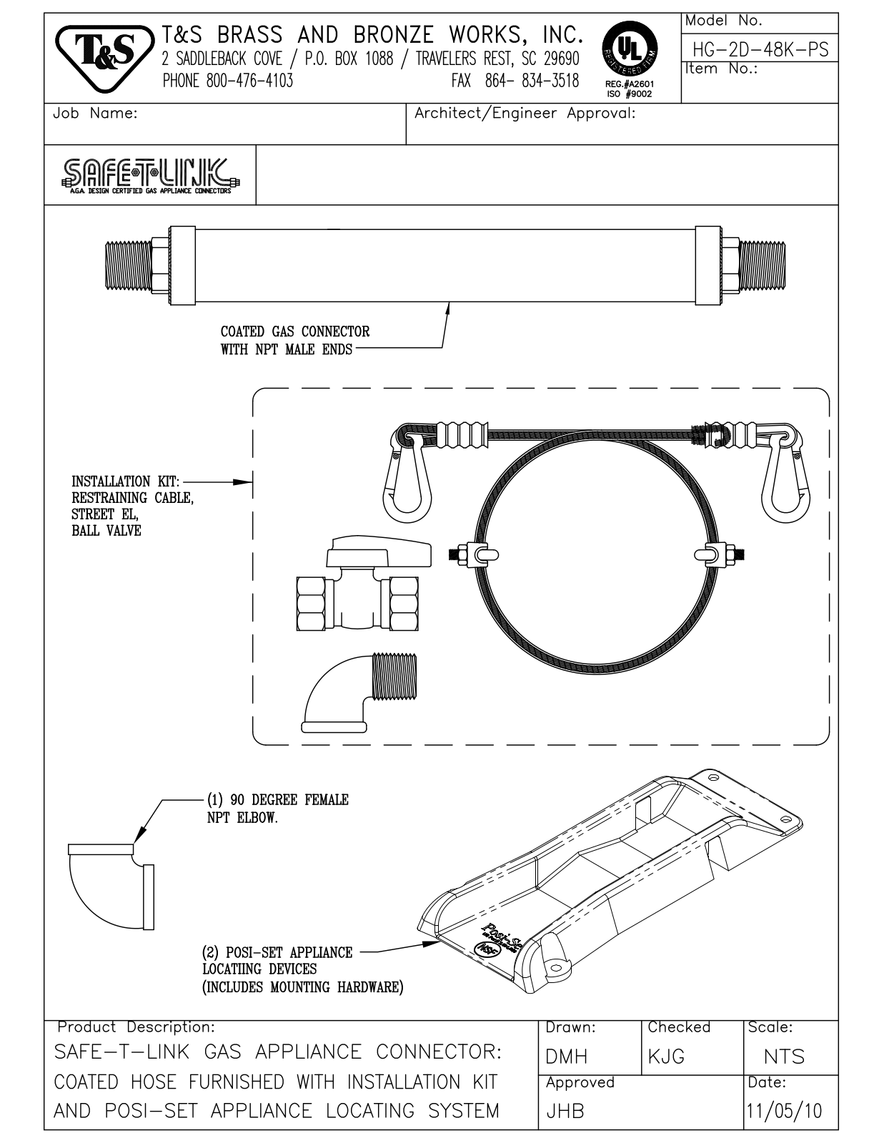 T&S Brass HG-2D-48K-PS User Manual