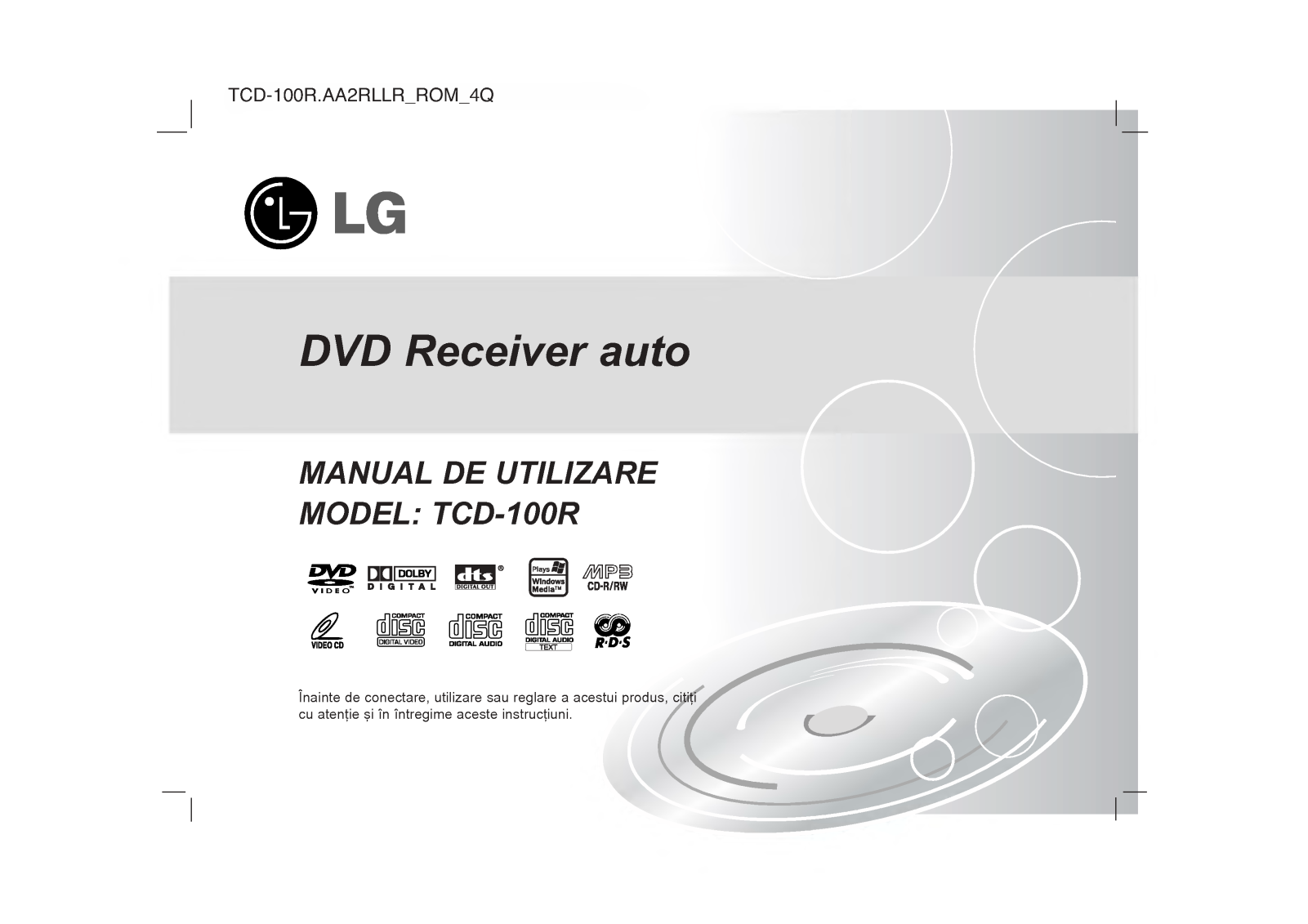 Lg TCD-100R User Manual