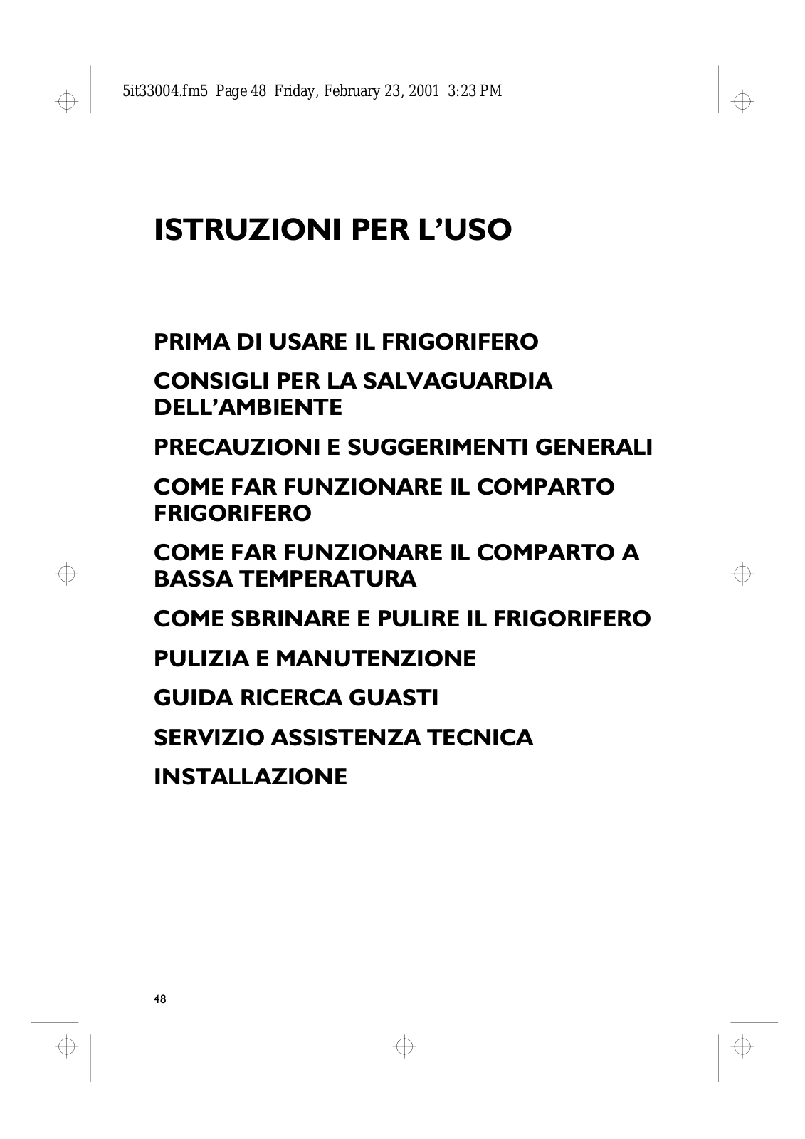 Whirlpool ARL 352/G/E INSTRUCTION FOR USE