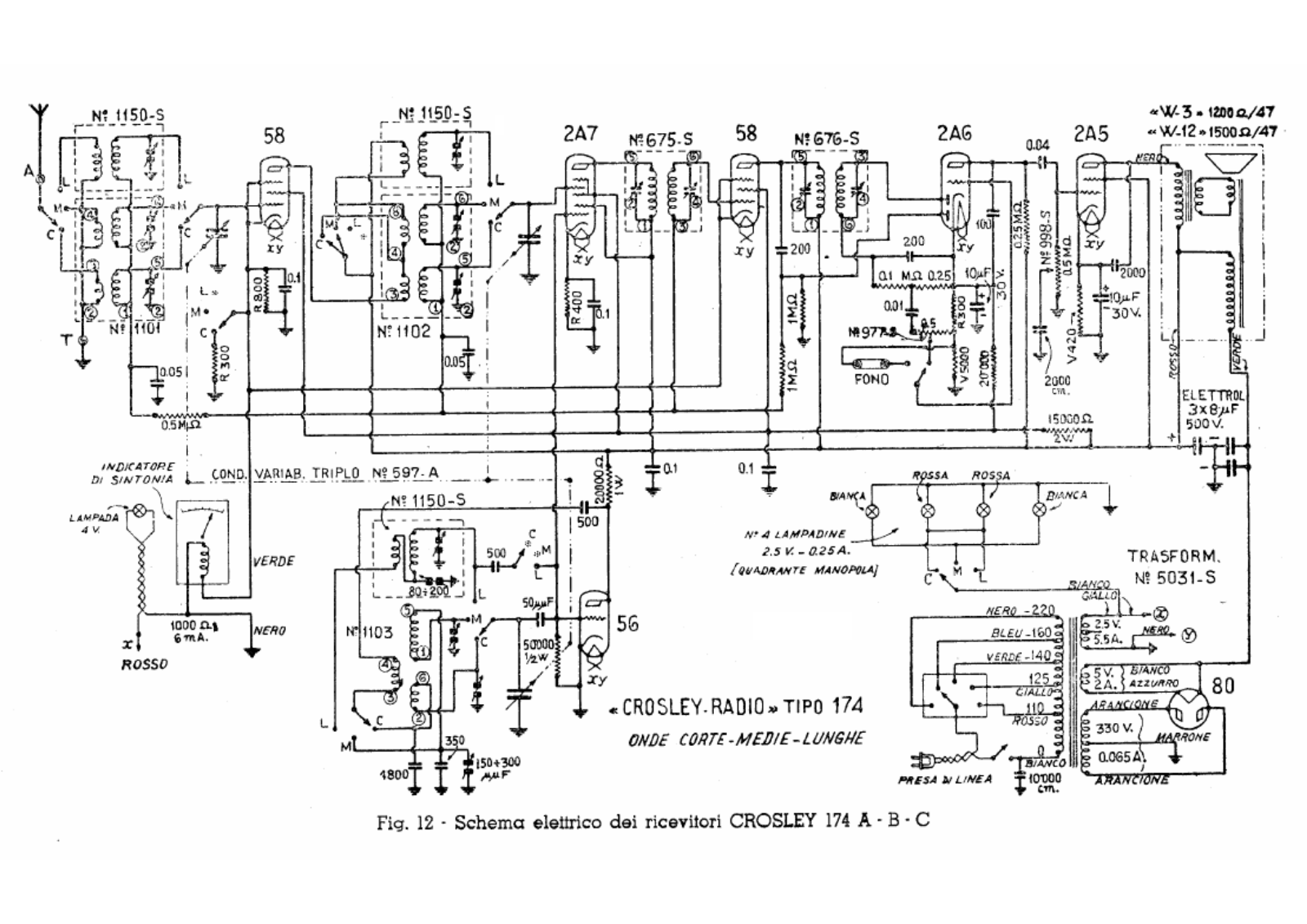 Siare Crosley 174abc schematic