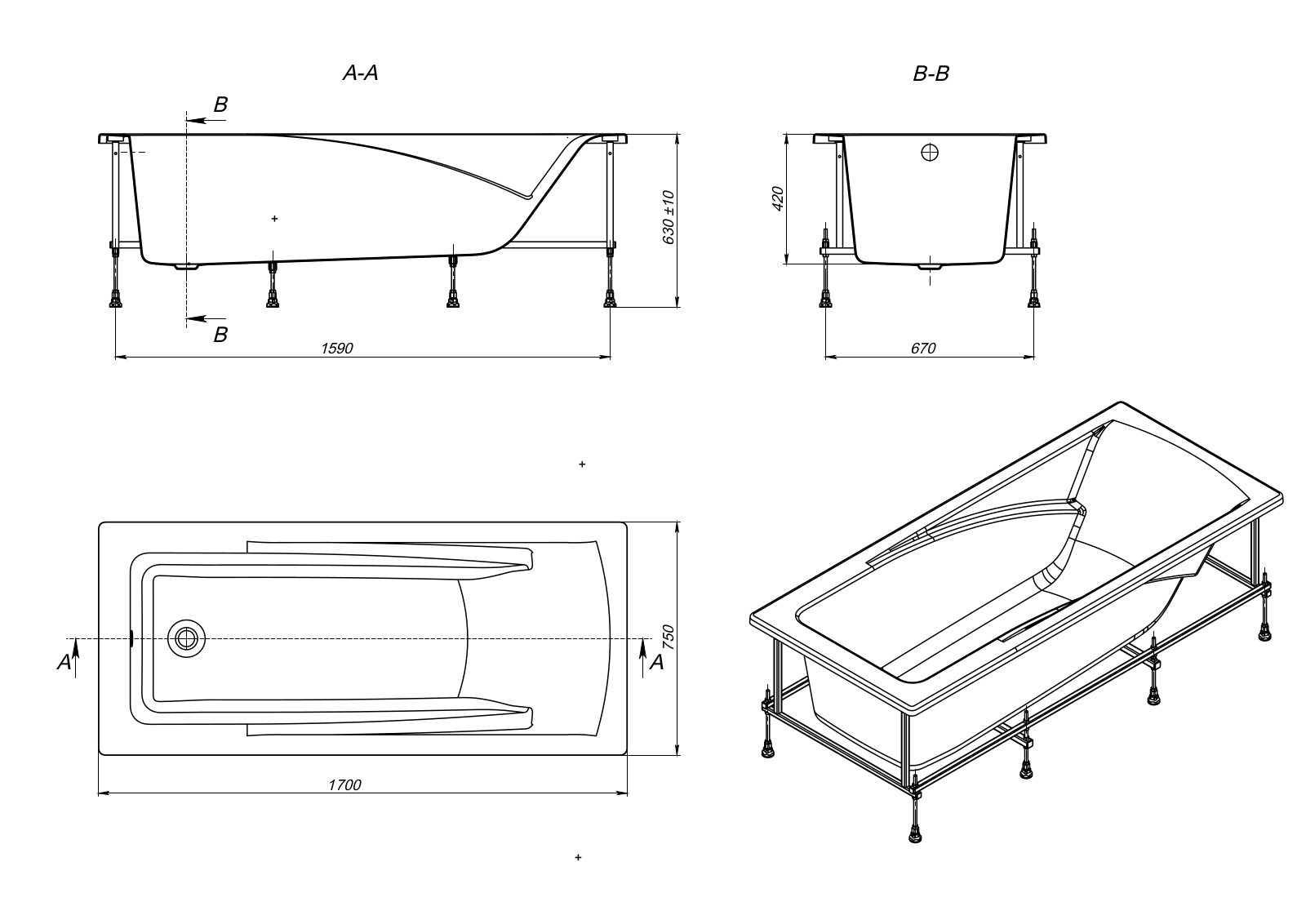 Roca ZRU9302768 Dimensions