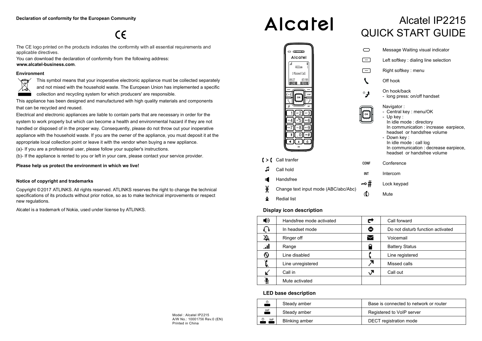 Alcatel IP2115 operation manual