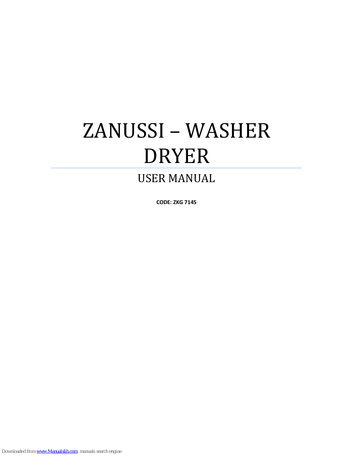 Zanussi ZKG 7145 User Manual