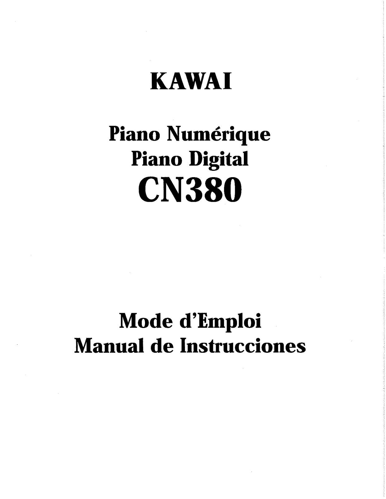 Kawai CN380 User Manual