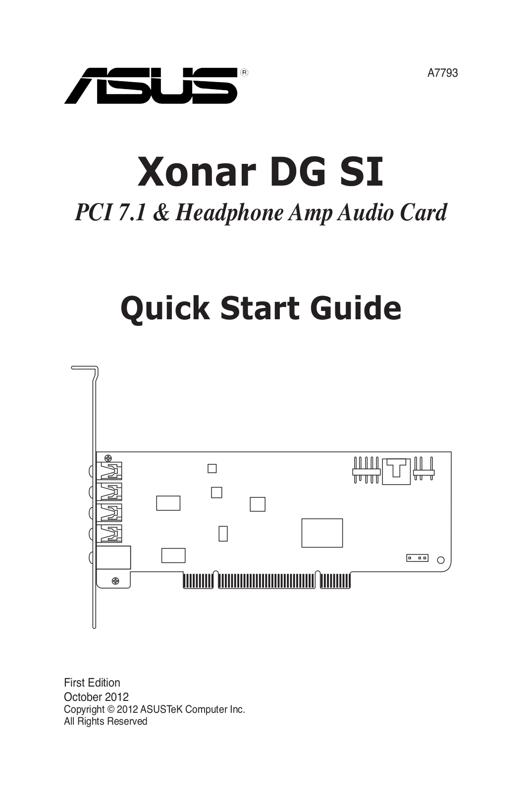 Asus Xonar DG SI User Manual