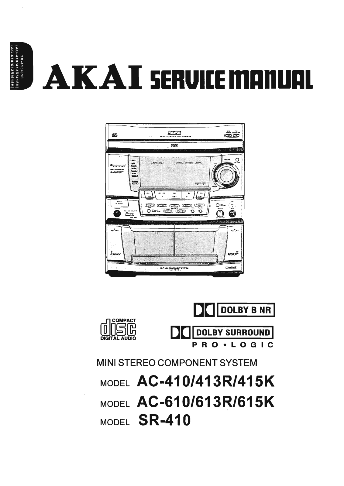 Akai AC-615-K, AC-610, AC-413-R, AC-410, AC-613-R Service Manual