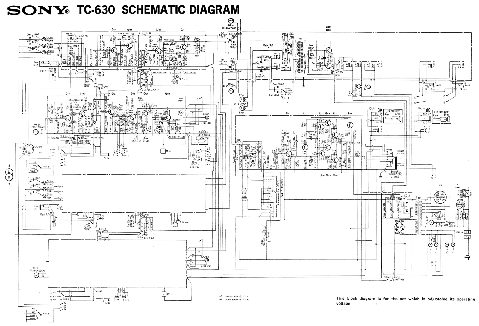 Sony TC-630 Schematic