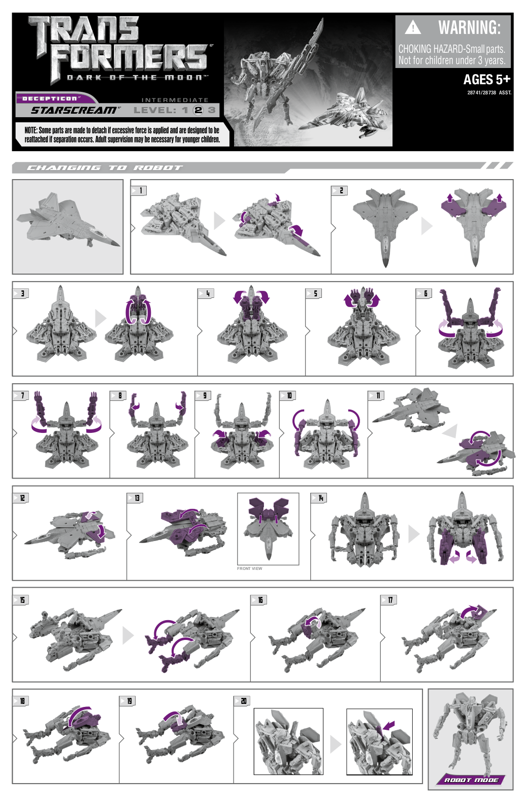 HASBRO TRANSFORMERS MECHTECH Deluxe Class STARSCREAM User Manual