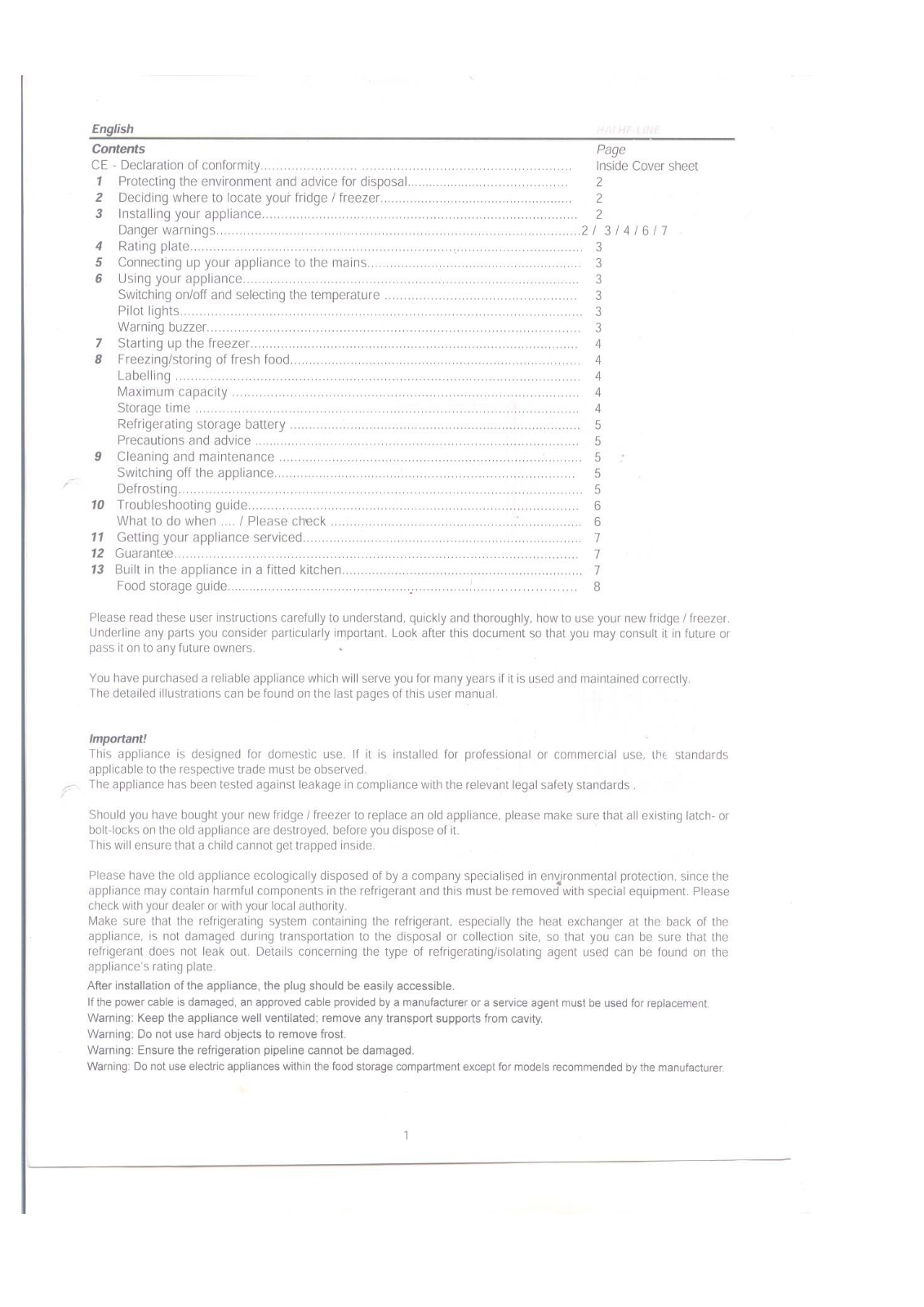 Haier HR-386KAA User Manual