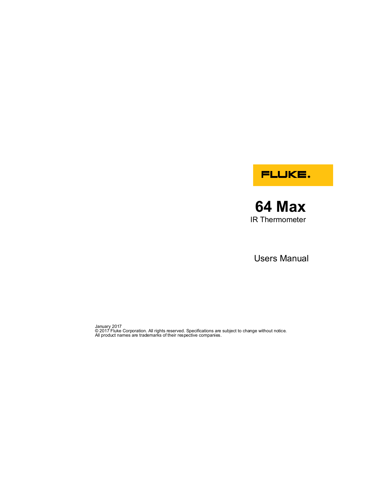 Fluke 64-MAX Operating Manual