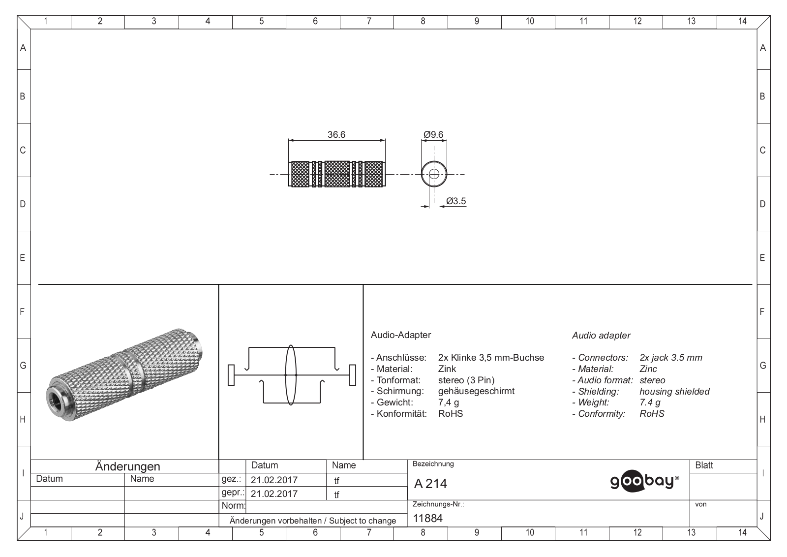 GOOBAY 11884 Datasheet - ManualMachine.com