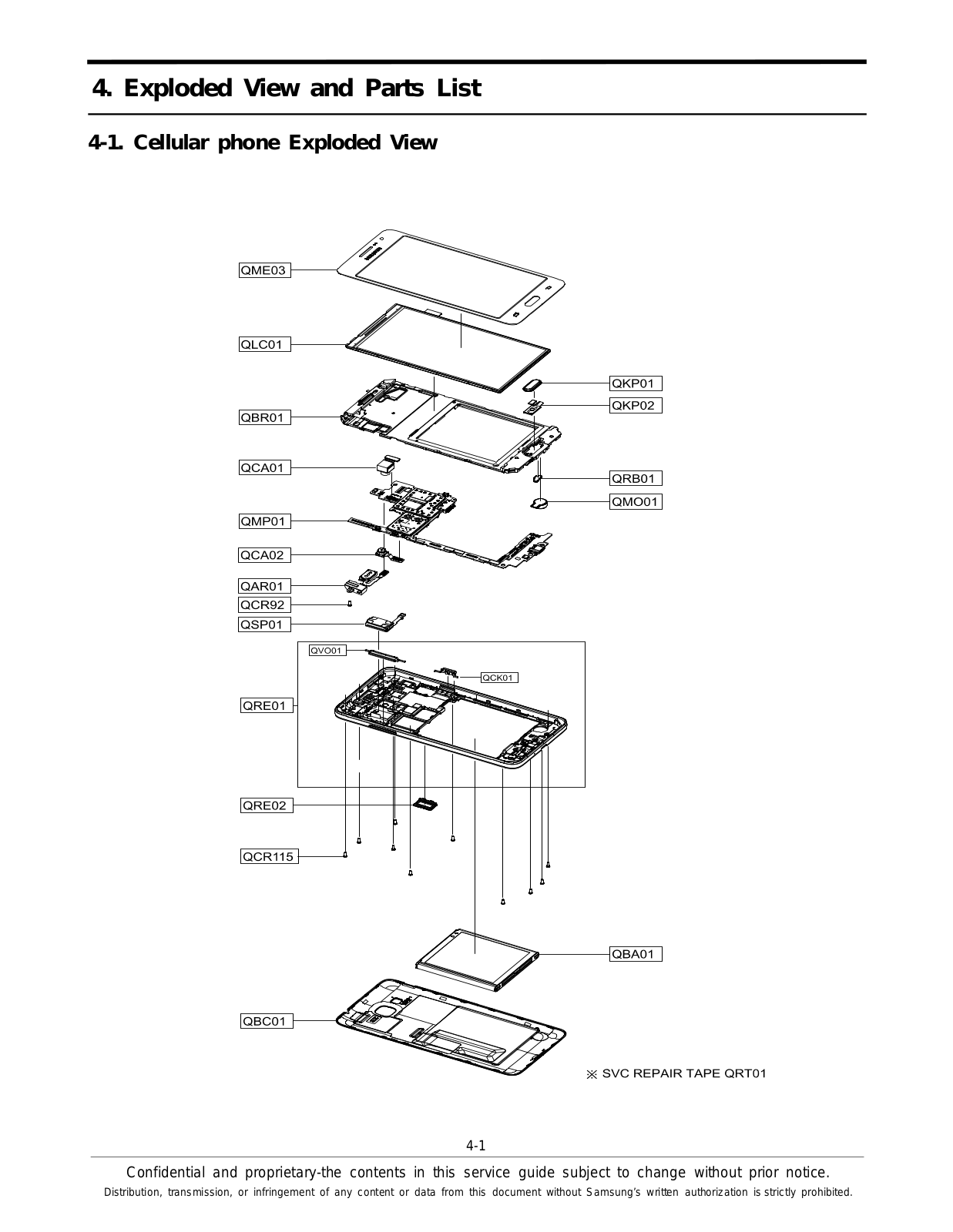 Samsung SM-G531H Exploded View