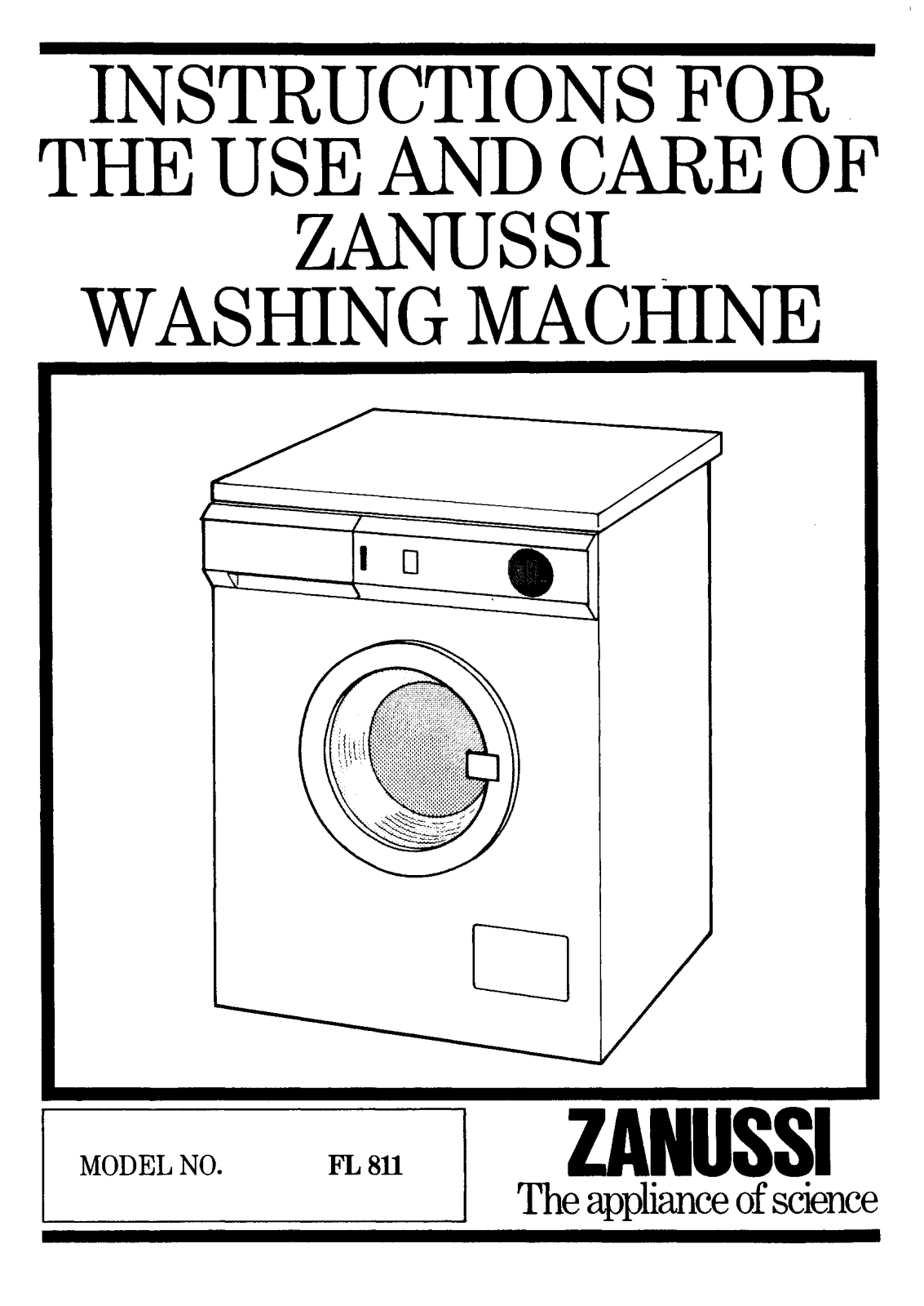 Zanussi FL 811 User Manual