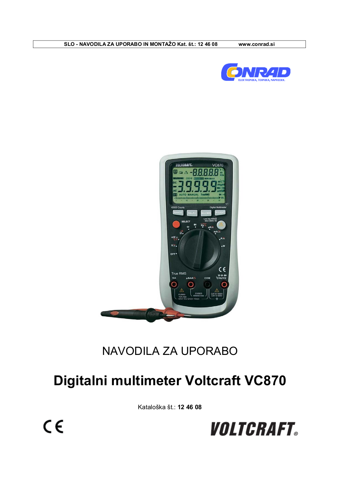 VOLTCRAFT VC870 User guide