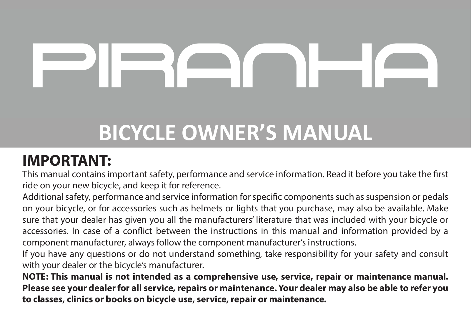 Piranha Harlem 20 User guide - ManualMachine.com
