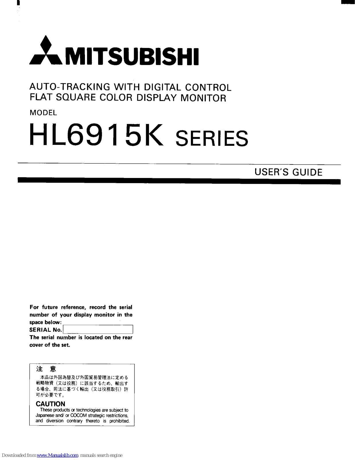 Mitsubishi HL6915K User Manual