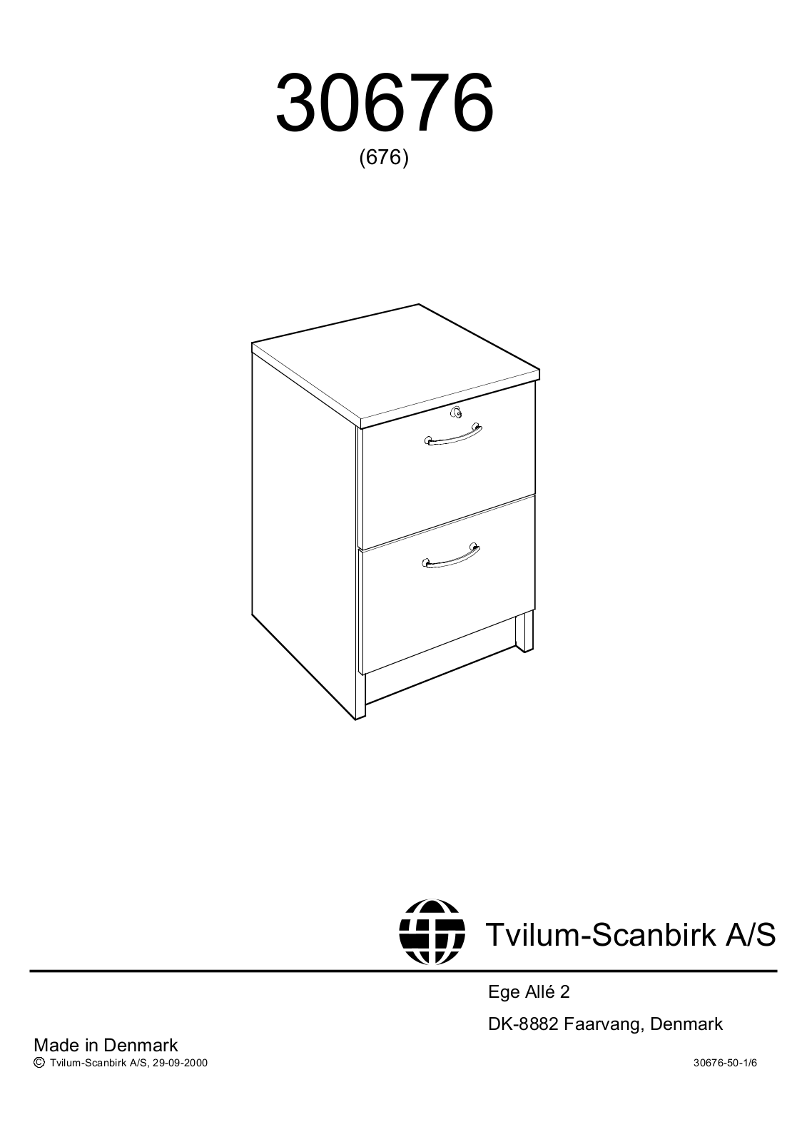 Tvilum 30676 User Manual