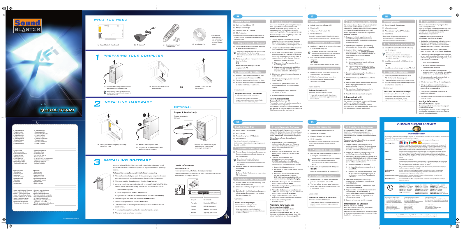 Creative SOUND BLASTER QUICK START GUIDE