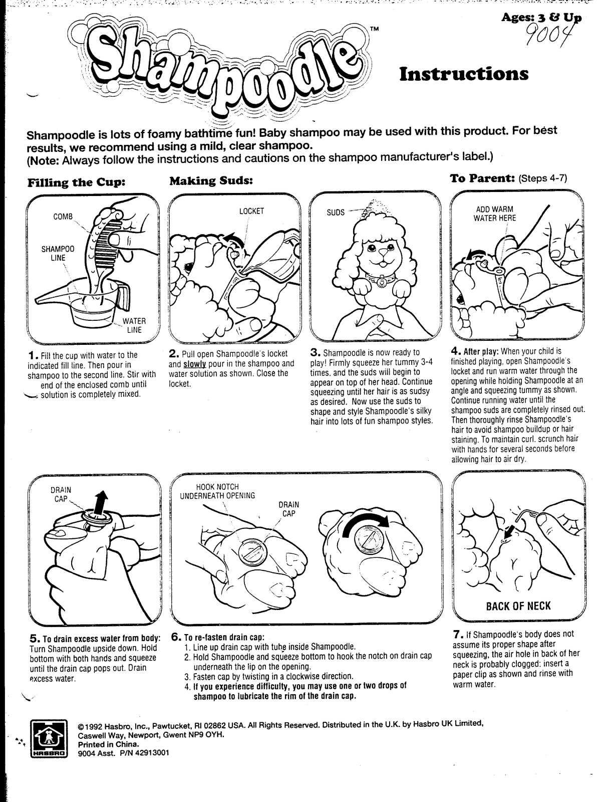 Hasbro SHAMPOODLE User Manual