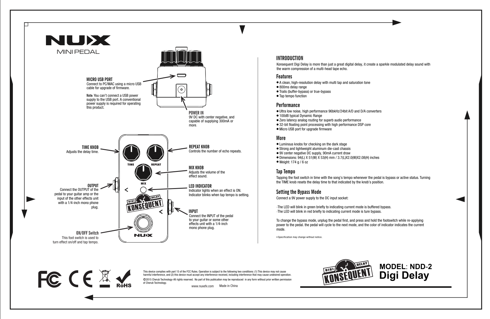 Nux NDD-2 Owner`s Manual