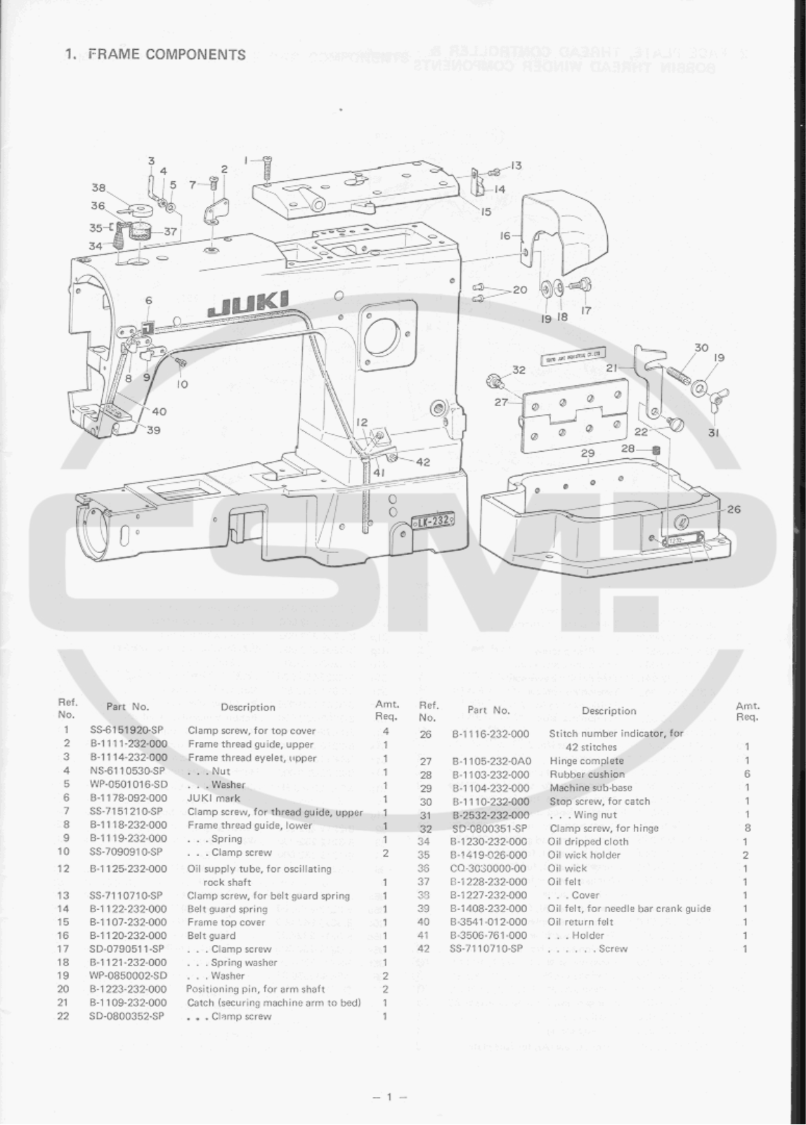 Juki LK232 Parts Book