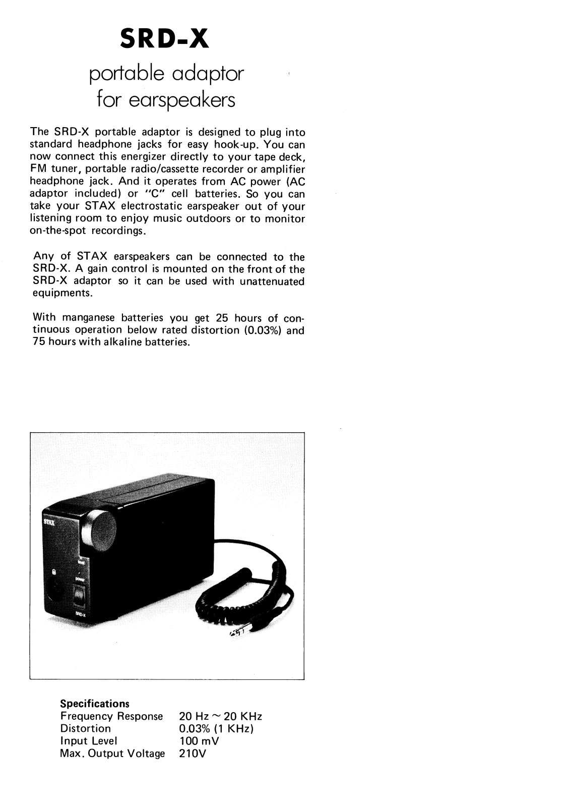 Stax SRD-X Brochure