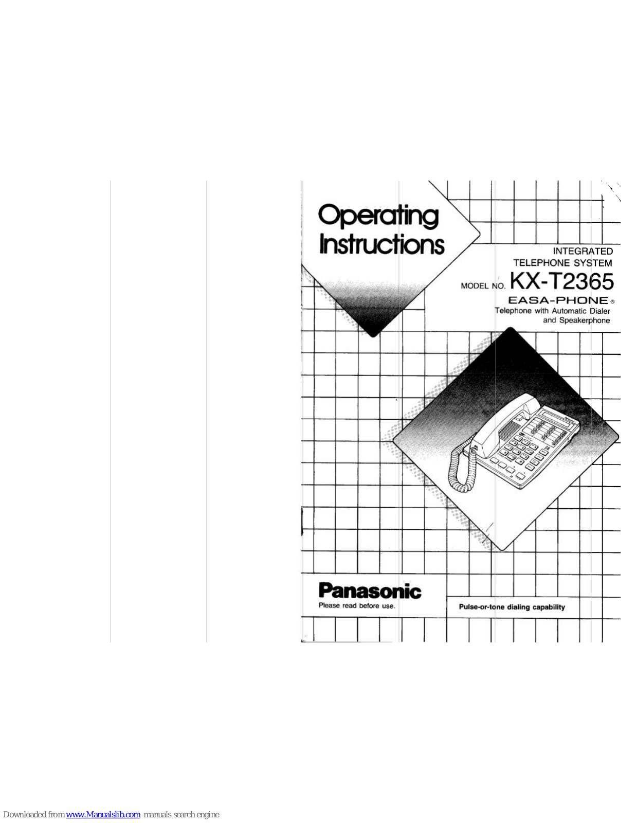 Panasonic Easa-Phone KX-T2365 Operating Instructions Manual