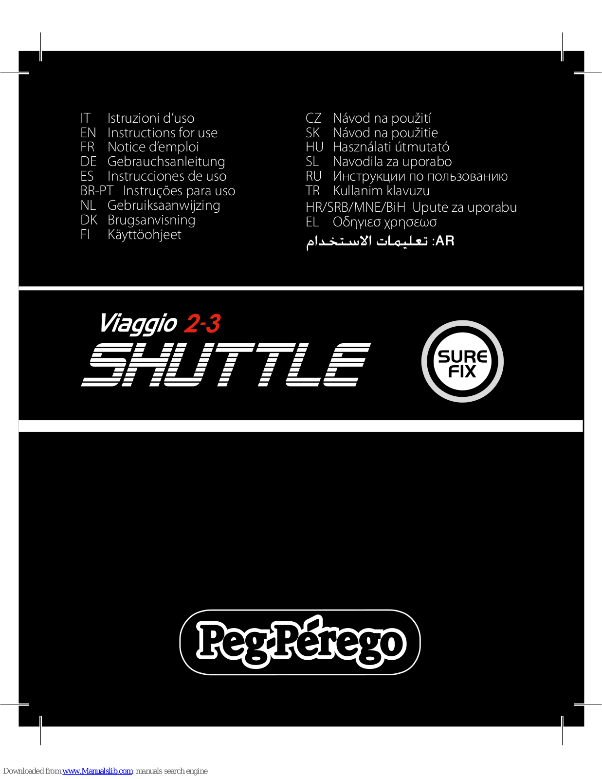 Peg-Perego Viaggio 2-3 Shuttle Instructions For Use Manual