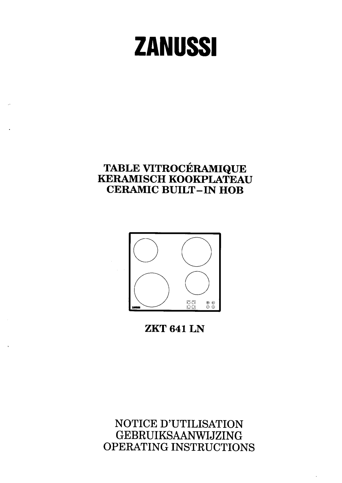 Zanussi ZKT641LN User Manual