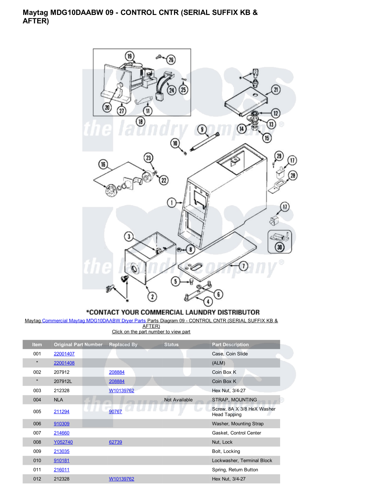 Maytag MDG10DAABW Parts Diagram