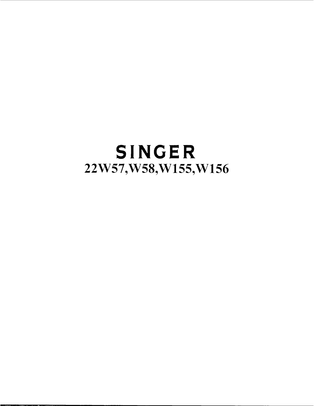 SINGER 22W57, 22W58, 22W155, 22W156 Parts List