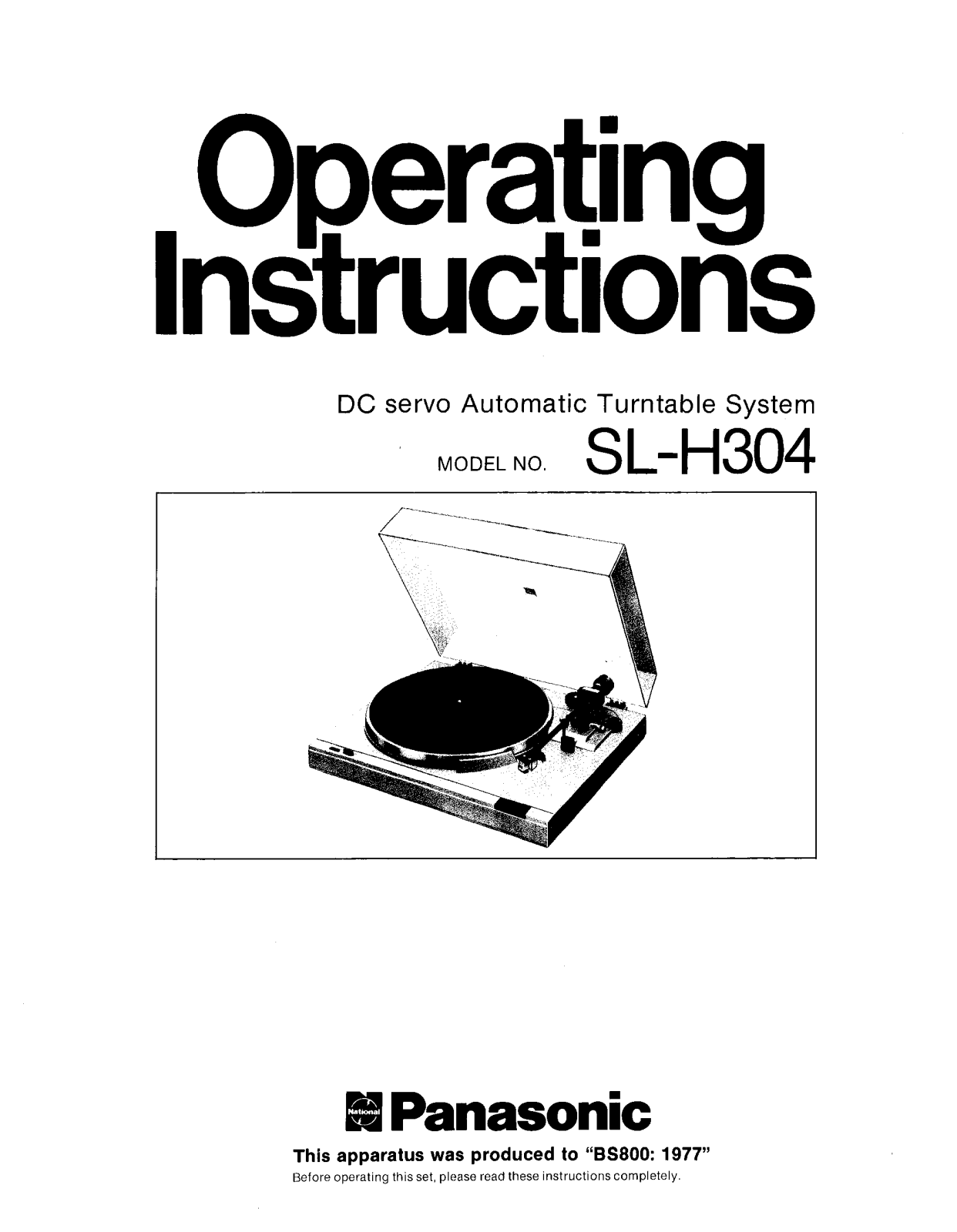 Panasonic SL-H304 User Manual