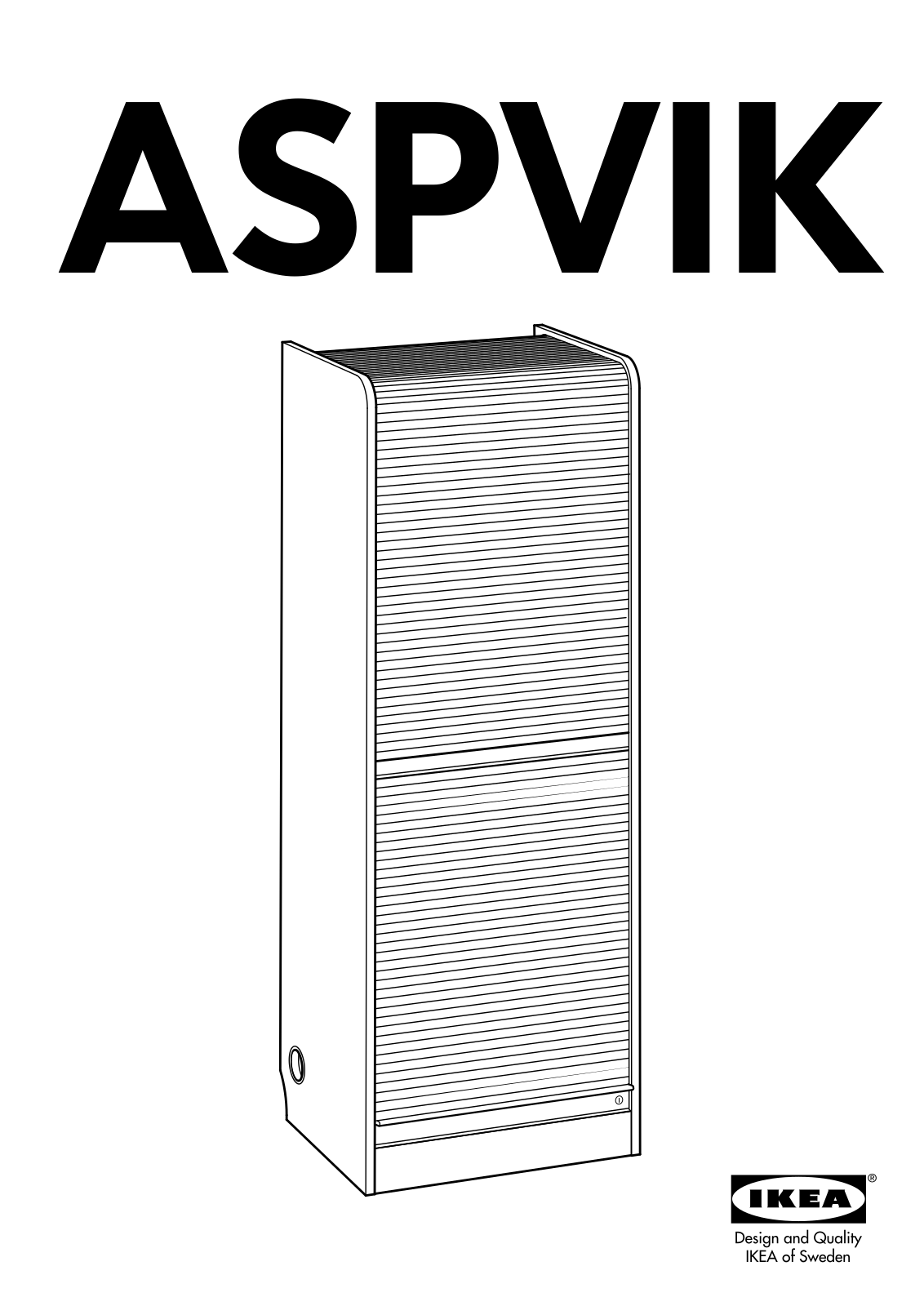 IKEA ASPVIK ROLL FRONT CABINET 24X69 Assembly Instruction