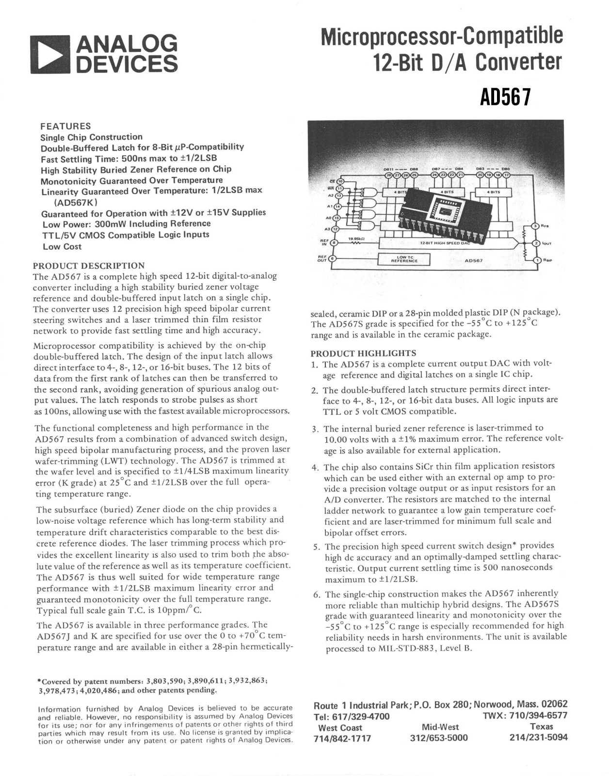 ANALOG DEVICES AD567 Service Manual