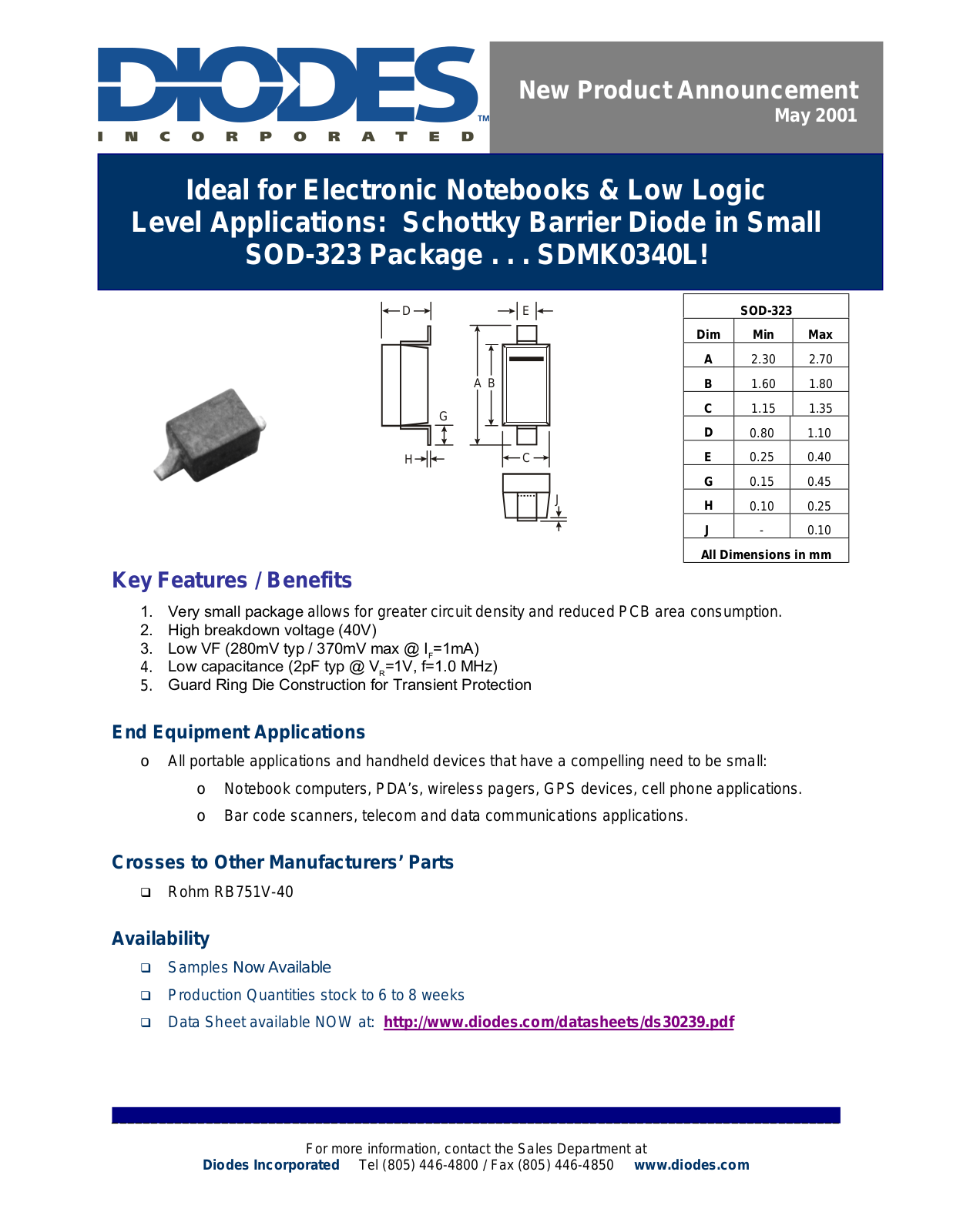 DIODES SDMK0340L Datasheet