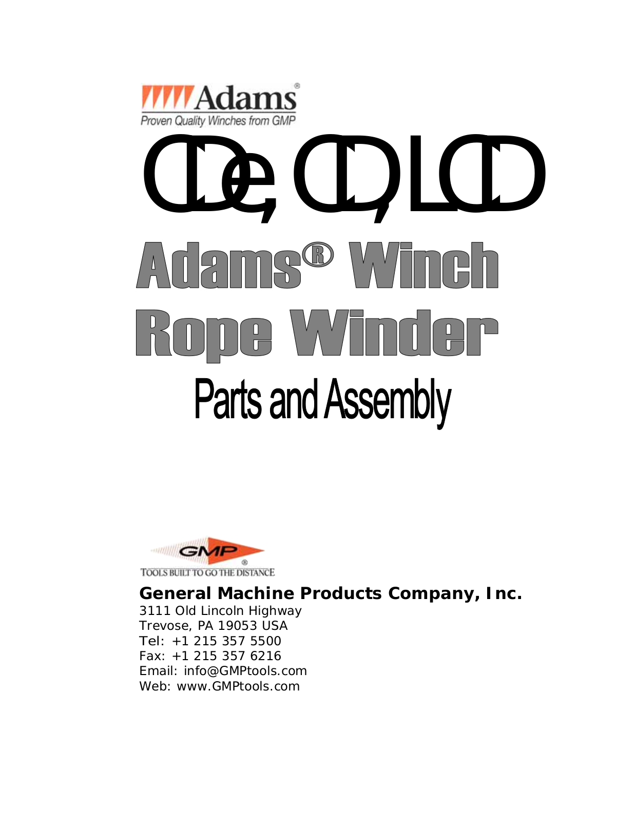 General Machine Products CH Level Wind User Manual