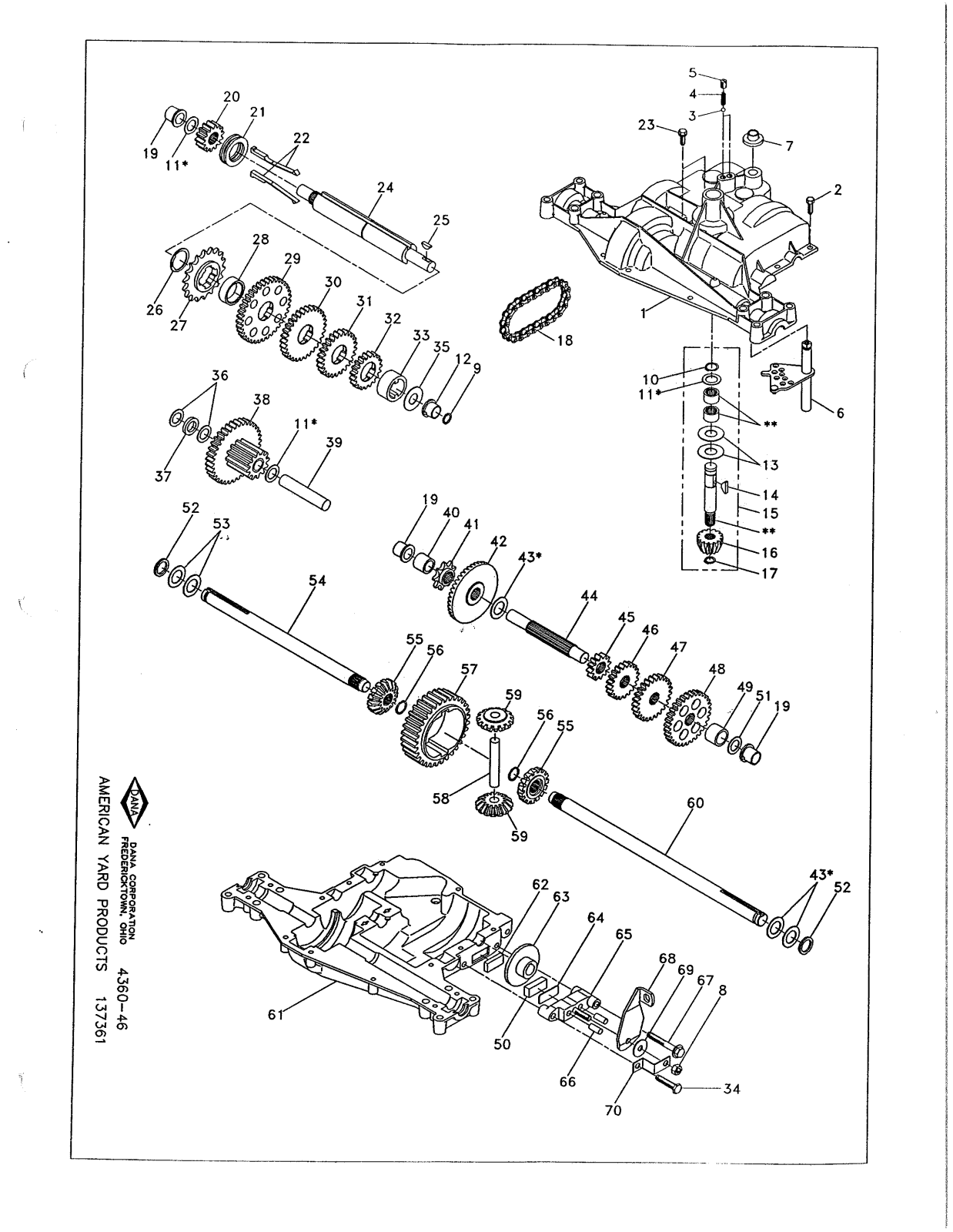 Dana 4360-46 Parts List