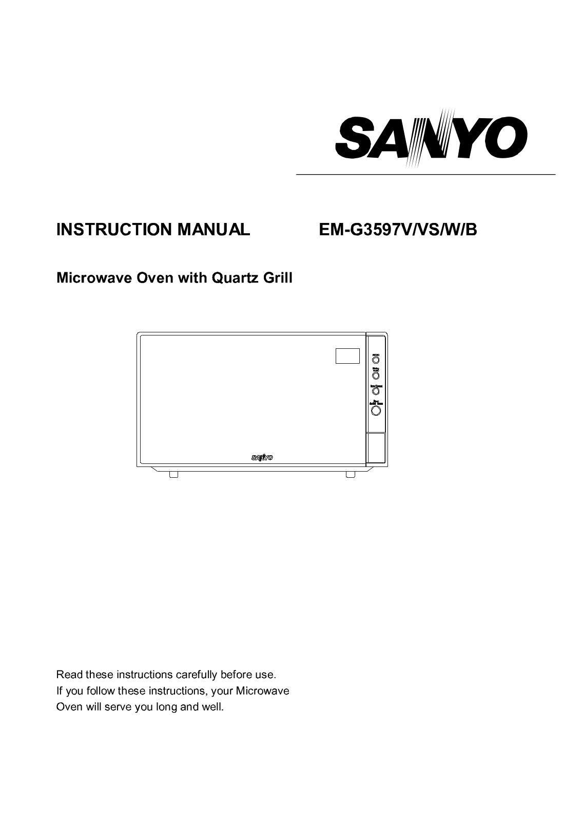 Sanyo EM-G3597W, EM-G3597V, EM-G359VS, EM-G3597B Instruction Manual
